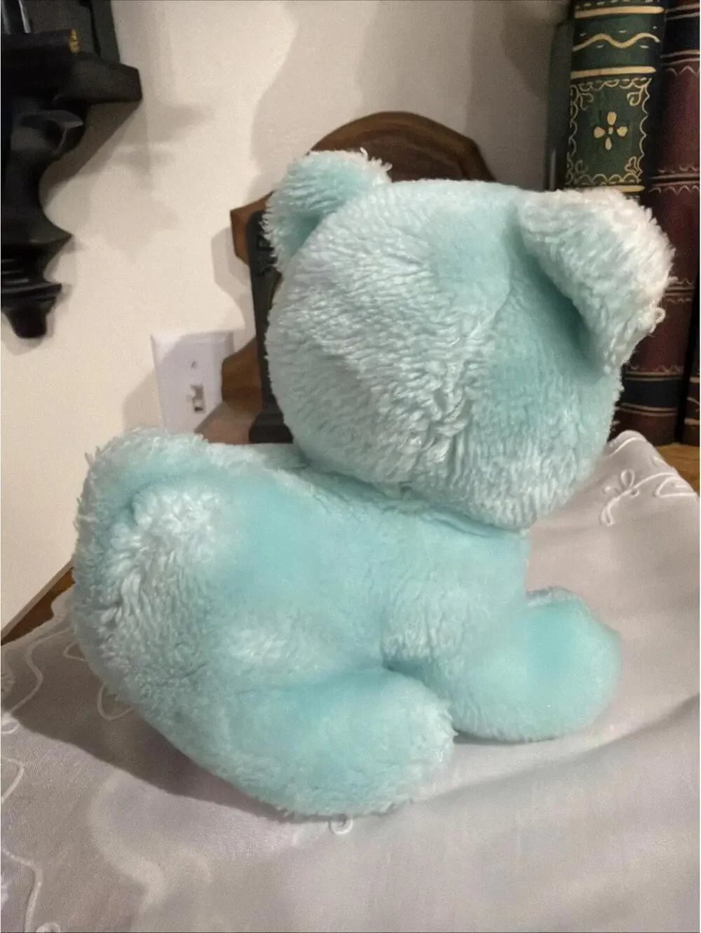 Rare Gund Vtg Disney Winnie the Pooh Bear Squeaker Plush 6” Blue Sears 1960s - Picture 5 of 10